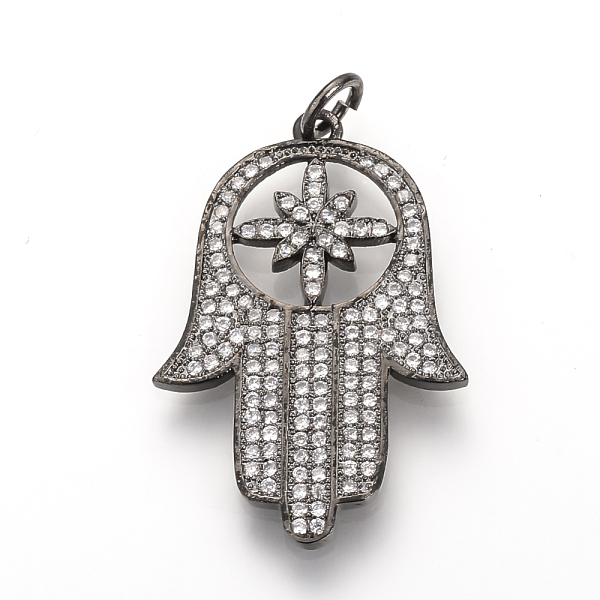 PandaHall Brass Micro Pave Cubic Zirconia Pendants, with Jump Rings, Hamsa Hand/Hand of Fatima /Hand of Miriam, Gunmetal, 34.5x22.5x3mm...
PandaHall Brass Micro Pave Cubic Zirconia Pendants, with Jump Rings, Hamsa Hand/Hand of Fatima /Hand of Miriam, Gunmetal, 34.5x22.5x3mm...