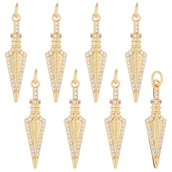PandaHall Beebeecraft 8Pcs Brass Micro Pave Clear Cubic Zirconia Pendants, with Jump Ring, Arrowhead Charm, Real 18K Gold Plated...
PandaHall Beebeecraft 8Pcs Brass Micro Pave Clear Cubic Zirconia Pendants, with Jump Ring, Arrowhead Charm, Real 18K Gold Plated...