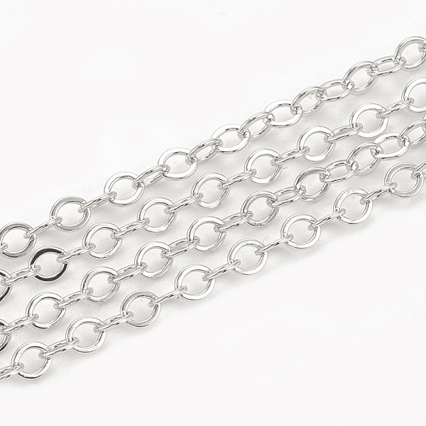 PandaHall Brass Cable Chains, Soldered, Flat Oval, Lead Free & Nickel Free, Real Platinum Plated, 3.5x3x0.4mm Brass
PandaHall Brass Cable Chains, Soldered, Flat Oval, Lead Free & Nickel Free, Real Platinum Plated, 3.5x3x0.4mm Brass
