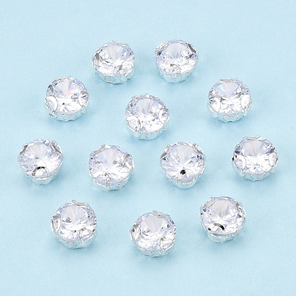 PandaHall Sew on Rhinestone, with Brass Prong Settings, Flat Round, Platinum, 6x4~4.5mm, Hole: 1mm, about 720pcs/set Brass+Cubic Zirconia..., Clear
PandaHall Sew on Rhinestone, with Brass Prong Settings, Flat Round, Platinum, 6x4~4.5mm, Hole: 1mm, about 720pcs/set Brass+Cubic Zirconia..., Clear