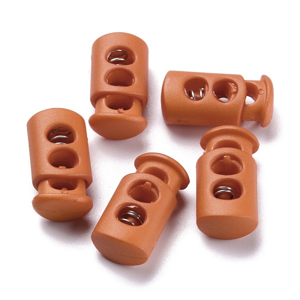 PandaHall Plastic Spring Cord Lock Stopper Cylinder, with Iron Findings, 2-Hole, Platinum, Dark Orange, 23.5x12x8.5mm, Hole: 6x3.5mm Plastic
PandaHall Plastic Spring Cord Lock Stopper Cylinder, with Iron Findings, 2-Hole, Platinum, Dark Orange, 23.5x12x8.5mm, Hole: 6x3.5mm Plastic