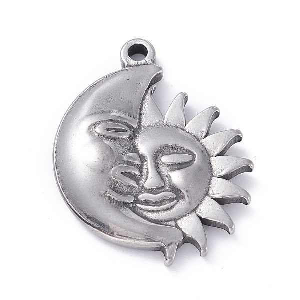 PandaHall 304 Stainless Steel Pendants, Moon with Sun, Stainless Steel Color, 32x25.5x4mm, Hole: 2mm 304 Stainless Steel Moon
PandaHall 304 Stainless Steel Pendants, Moon with Sun, Stainless Steel Color, 32x25.5x4mm, Hole: 2mm 304 Stainless Steel Moon