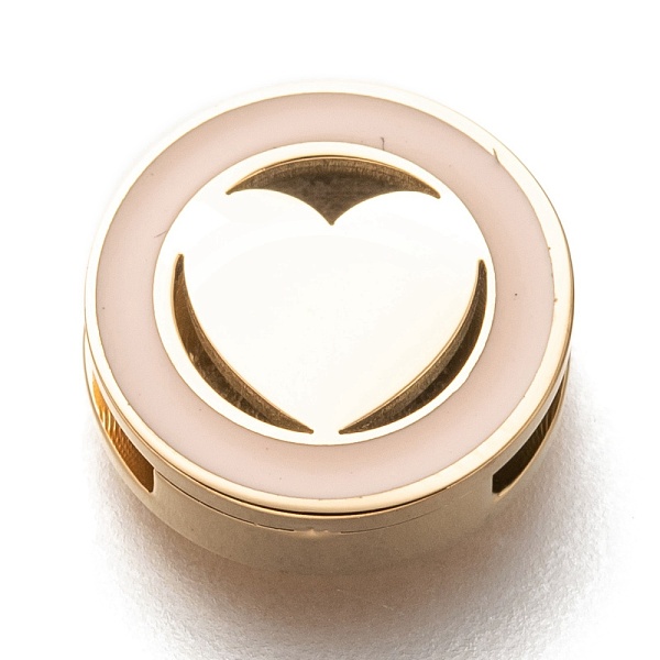 PandaHall 304 Stainless Steel Slide Charms, Enamel Style, Flat Round with Heart, Bisque, Golden, 12x3.5mm, Hole: 8x1.5mm 304 Stainless Steel..., Orange
PandaHall 304 Stainless Steel Slide Charms, Enamel Style, Flat Round with Heart, Bisque, Golden, 12x3.5mm, Hole: 8x1.5mm 304 Stainless Steel..., Orange