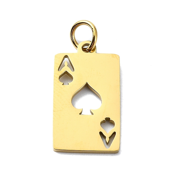 PandaHall 304 Stainless Steel Pendants, with Jump Rings, Laser Cut, Rectangle with Ace of Heart Charm, Golden, 18x9.5x1mm, Hole: 3mm 304...
PandaHall 304 Stainless Steel Pendants, with Jump Rings, Laser Cut, Rectangle with Ace of Heart Charm, Golden, 18x9.5x1mm, Hole: 3mm 304...