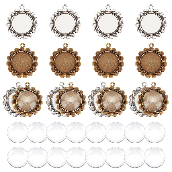 PandaHall 20 Sets Alloy Pendant Cabochon, Sun Flower Pendant Blanks Trays Bezel Settings and Clear Glass Cabochons for Cameo Pendants...
PandaHall 20 Sets Alloy Pendant Cabochon, Sun Flower Pendant Blanks Trays Bezel Settings and Clear Glass Cabochons for Cameo Pendants...