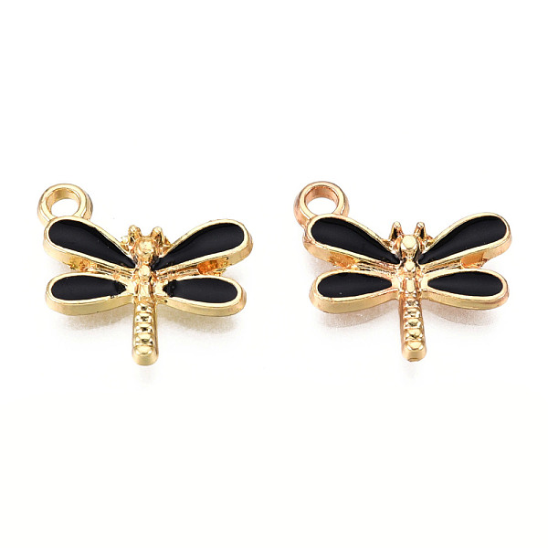 PandaHall Light Gold Plated Alloy Charms, with Enamel, Dragonfly, Black, 14.5x15.5x3mm, Hole: 1.8mm Alloy+Enamel Dragonfly Black
PandaHall Light Gold Plated Alloy Charms, with Enamel, Dragonfly, Black, 14.5x15.5x3mm, Hole: 1.8mm Alloy+Enamel Dragonfly Black
