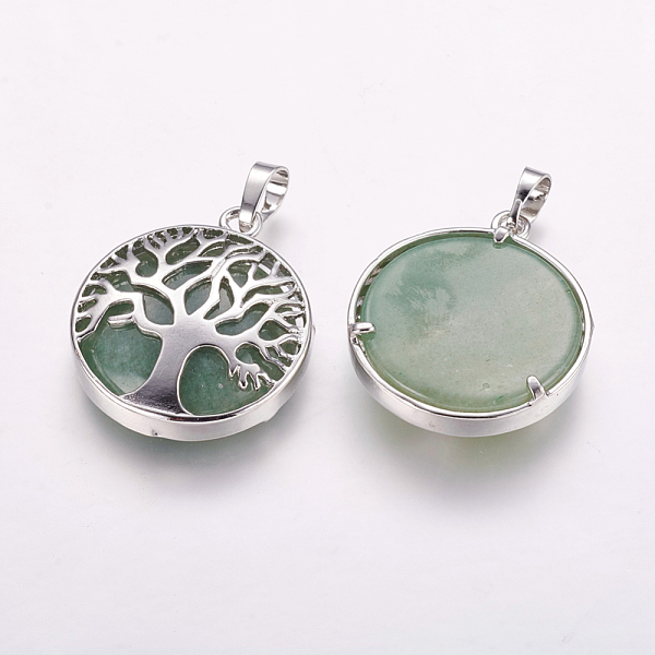 PandaHall Natural Green Aventurine Pendants, with Brass Findings, Platinum, Flat Round with Tree of Life, 31x27x6.5~7mm, Hole: 5x8mm Green...
PandaHall Natural Green Aventurine Pendants, with Brass Findings, Platinum, Flat Round with Tree of Life, 31x27x6.5~7mm, Hole: 5x8mm Green...