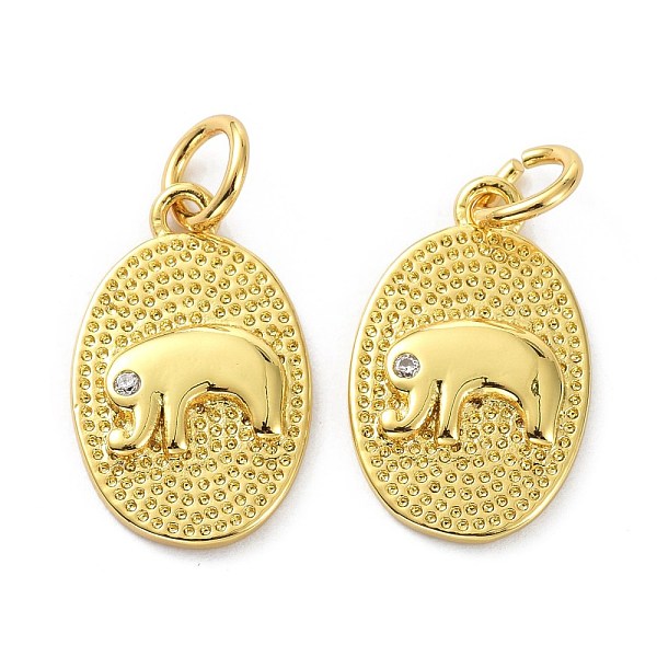 PandaHall Brass Rhinestone Pendants, with Jump Ring, Long-Lasting Plated, Textured, Oval with Elephant, Crystal, Real 18K Gold Plated...
PandaHall Brass Rhinestone Pendants, with Jump Ring, Long-Lasting Plated, Textured, Oval with Elephant, Crystal, Real 18K Gold Plated...