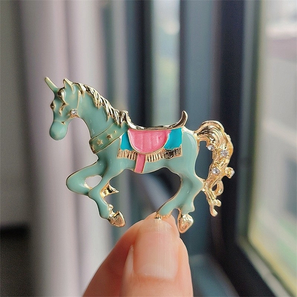 PandaHall Horse Enamel Pins, Golden Alloy Brooches, Medium Aquamarine, 50x52mm Alloy+Enamel
PandaHall Horse Enamel Pins, Golden Alloy Brooches, Medium Aquamarine, 50x52mm Alloy+Enamel