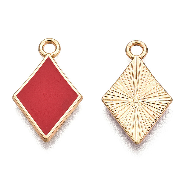 PandaHall Barrel Plating Alloy Pendants, with Enamel, Cadmium Free & Nickel Free & Lead Free, Rhombus, Light Gold, Red, 20.5x13x1.5mm, Hole...
PandaHall Barrel Plating Alloy Pendants, with Enamel, Cadmium Free & Nickel Free & Lead Free, Rhombus, Light Gold, Red, 20.5x13x1.5mm, Hole...