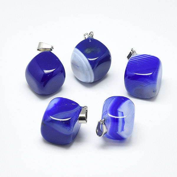 PandaHall Natural Banded Agate/Striped Agate Pendants, Dyed, with Stainless Steel Snap On Bails, Cube, Stainless Steel Color, Blue...
PandaHall Natural Banded Agate/Striped Agate Pendants, Dyed, with Stainless Steel Snap On Bails, Cube, Stainless Steel Color, Blue...