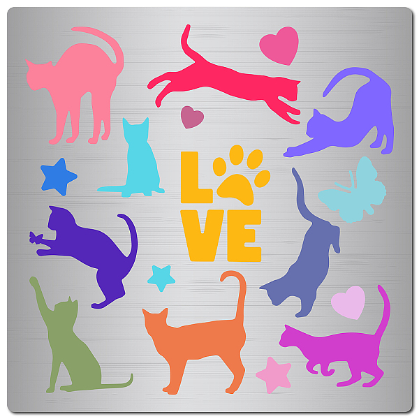 PandaHall GORGECRAFT 6.3" x 6.3" 9 Patterns Cat Reusable Metal Stainless Steel Stencils Animal Butterfly Heart Star Drawing Template for...
PandaHall GORGECRAFT 6.3" x 6.3" 9 Patterns Cat Reusable Metal Stainless Steel Stencils Animal Butterfly Heart Star Drawing Template for...