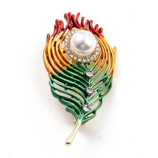 PandaHall Feather Alloy Brooch with Resin Pearl, Exquisite Rhinestone Lapel Pin for Girl Women, Golden, Colorful, 57x29.5x12mm, Pin: 0.8mm...
PandaHall Feather Alloy Brooch with Resin Pearl, Exquisite Rhinestone Lapel Pin for Girl Women, Golden, Colorful, 57x29.5x12mm, Pin: 0.8mm...