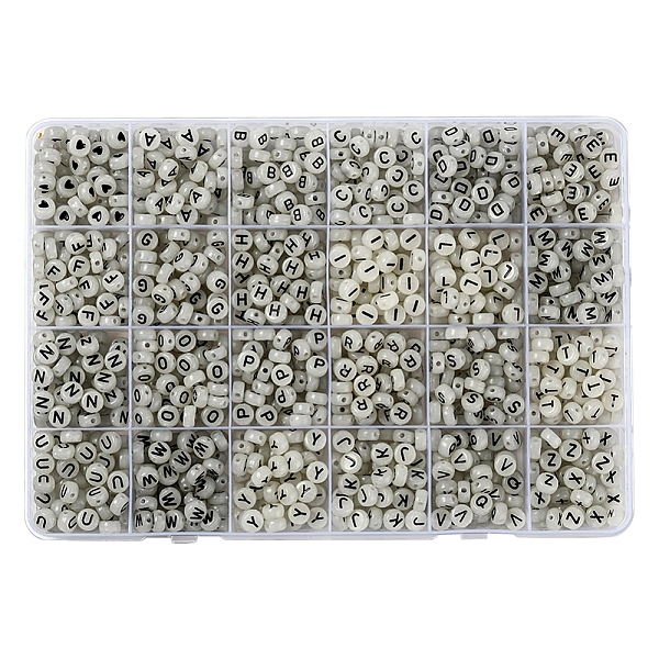PandaHall 27 Style Flat Round with Black Letter & Heart Acrylic Luminous Beads, Mixed Color, about 1200pcs/box Acrylic Flat Round Multicolor
PandaHall 27 Style Flat Round with Black Letter & Heart Acrylic Luminous Beads, Mixed Color, about 1200pcs/box Acrylic Flat Round Multicolor