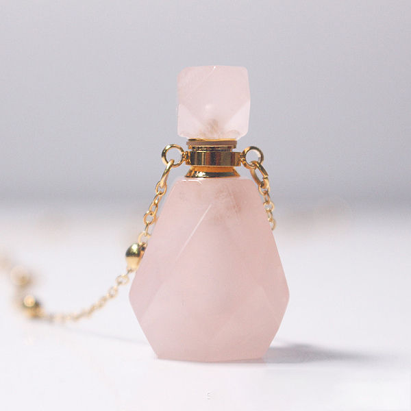 PandaHall Natural Rose Quartz Perfume Bottle Pendant Necklace with Brass Chains, Essential Oil Vial Necklace for Women, Golden, 25.59 inch...
PandaHall Natural Rose Quartz Perfume Bottle Pendant Necklace with Brass Chains, Essential Oil Vial Necklace for Women, Golden, 25.59 inch...