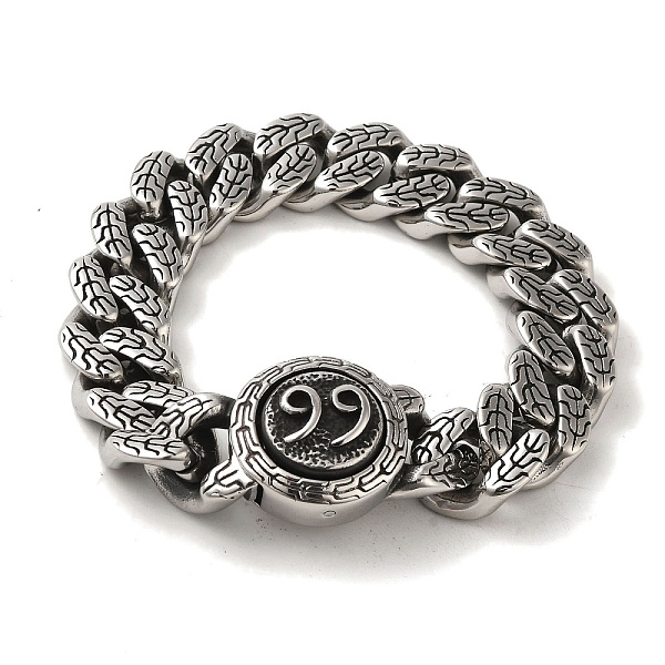 PandaHall 304 Stainless Steel Number Cuban Link Chain Bracelets for Women Men, Antique Silver, 9 inch(22.7cm) 304 Stainless Steel Number
PandaHall 304 Stainless Steel Number Cuban Link Chain Bracelets for Women Men, Antique Silver, 9 inch(22.7cm) 304 Stainless Steel Number