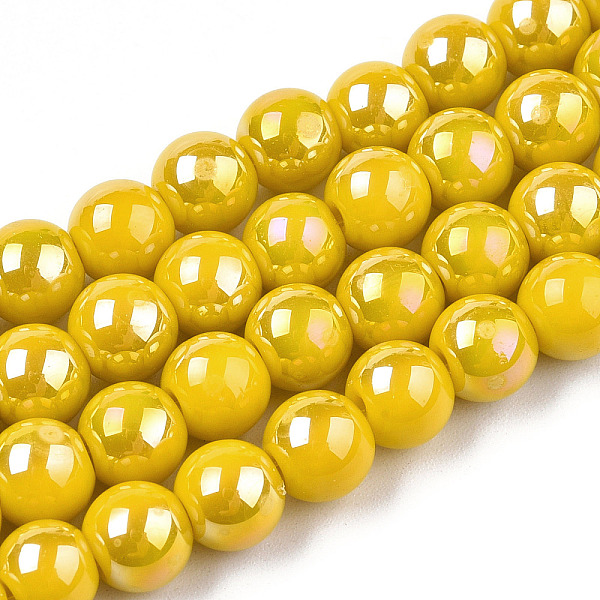 PandaHall Electroplate Opaque Glass Beads Strands, AB Color Plated, Round, Gold, 6~6.5mm, Hole: 1.4mm, about 67~70pcs/strand, 14.76...
PandaHall Electroplate Opaque Glass Beads Strands, AB Color Plated, Round, Gold, 6~6.5mm, Hole: 1.4mm, about 67~70pcs/strand, 14.76...