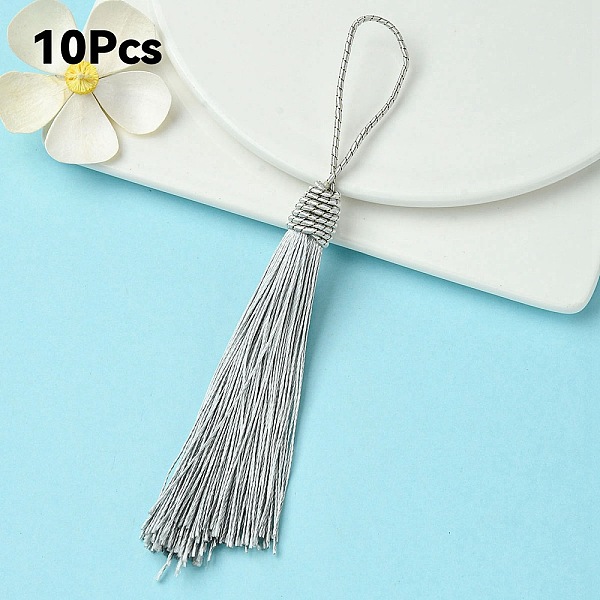 PandaHall Polyester Tassel Big Pendant Decorations, Light Grey, 145~175x10.5~12mm Polyester
PandaHall Polyester Tassel Big Pendant Decorations, Light Grey, 145~175x10.5~12mm Polyester