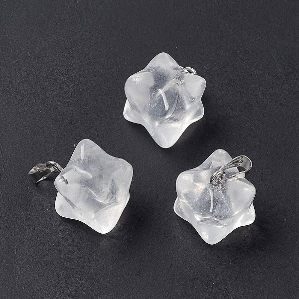PandaHall Natural Quartz Crystal Pendants, Rock Crystal Pendants, Merkaba Star Charms, with Stainless Steel Color Plated 201 Stainless Steel...
PandaHall Natural Quartz Crystal Pendants, Rock Crystal Pendants, Merkaba Star Charms, with Stainless Steel Color Plated 201 Stainless Steel...