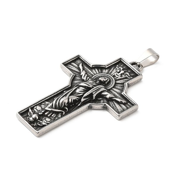 PandaHall Titanium Steel Big Pendants, Crucifix Cross Charm, Antique Silver, 57.5x38.5x5.5mm, Hole: 9x4.5mm Stainless Steel Human
PandaHall Titanium Steel Big Pendants, Crucifix Cross Charm, Antique Silver, 57.5x38.5x5.5mm, Hole: 9x4.5mm Stainless Steel Human