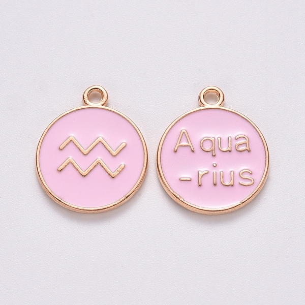 PandaHall Alloy Enamel Pendants, Cadmium Free & Lead Free, Flat Round with Constellation, Light Gold, Pink, Aquarius, 15x12x2mm, Hole: 1.5mm...
PandaHall Alloy Enamel Pendants, Cadmium Free & Lead Free, Flat Round with Constellation, Light Gold, Pink, Aquarius, 15x12x2mm, Hole: 1.5mm...