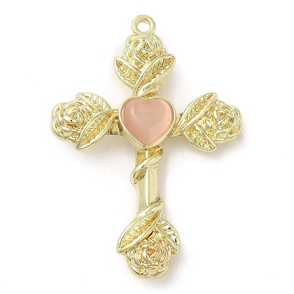 PandaHall Alloy with Glass Pendants, Cross with Rose Charms, Golden, Pink, 35x25x5mm, Hole: 1.4mm Alloy+Glass Cross Pink
PandaHall Alloy with Glass Pendants, Cross with Rose Charms, Golden, Pink, 35x25x5mm, Hole: 1.4mm Alloy+Glass Cross Pink