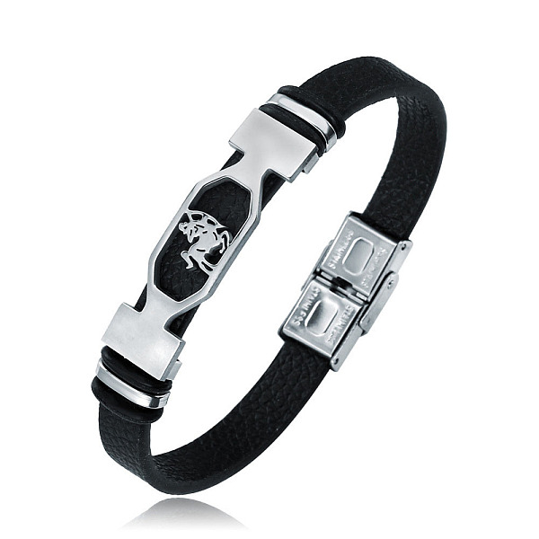 PandaHall 201 Stainless Steel Constellation Beaded Bracelet, Leather Cord Gothic Bracelet for Men Women, Sagittarius, 8-1/4 inch(21cm)..., Black
PandaHall 201 Stainless Steel Constellation Beaded Bracelet, Leather Cord Gothic Bracelet for Men Women, Sagittarius, 8-1/4 inch(21cm)..., Black