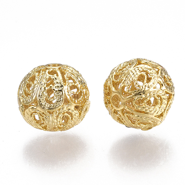 PandaHall Brass Filigree Beads, Filigree Ball, Round, Nickel Free, Real 18K Gold Plated, 12x11mm, Hole: 1.6mm Brass Round
PandaHall Brass Filigree Beads, Filigree Ball, Round, Nickel Free, Real 18K Gold Plated, 12x11mm, Hole: 1.6mm Brass Round
