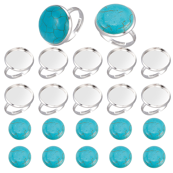 PandaHall SUNNYCLUE DIY Gemstone Half Round Adjustable Ring Making Kits, Including Adjustable Brass Pad Ring Settings, Synthetic Turquoise...
PandaHall SUNNYCLUE DIY Gemstone Half Round Adjustable Ring Making Kits, Including Adjustable Brass Pad Ring Settings, Synthetic Turquoise...