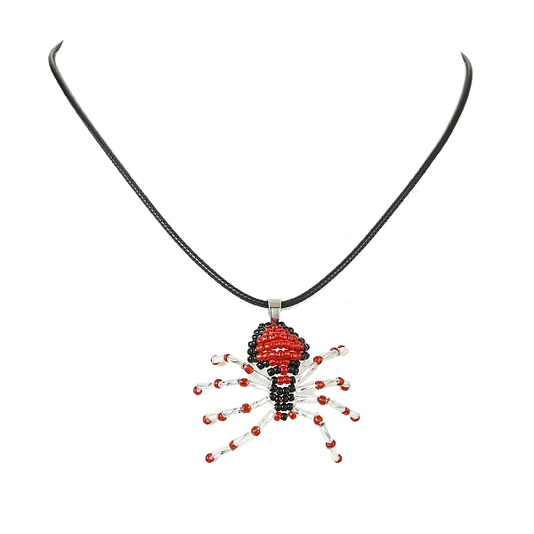 PandaHall Braided Glass Seed Bead Spider Pendant Necklaces, Waxed Cotton Cord Necklaces for Women, Red, 19.69 inch(50cm) Seed Beads Spider...
PandaHall Braided Glass Seed Bead Spider Pendant Necklaces, Waxed Cotton Cord Necklaces for Women, Red, 19.69 inch(50cm) Seed Beads Spider...
