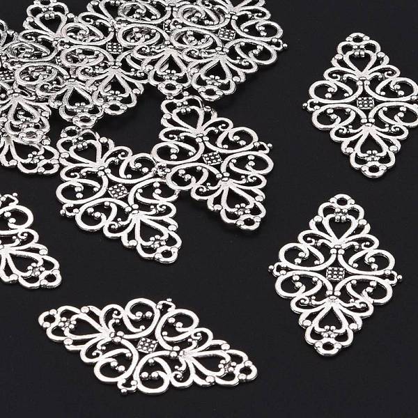 PandaHall Tibetan Style Alloy Rhombus Filigree Joiners Links, Cadmium Free & Lead Free, Antique Silver, 42x25x1mm, Hole: 2mm Alloy Rhombus
PandaHall Tibetan Style Alloy Rhombus Filigree Joiners Links, Cadmium Free & Lead Free, Antique Silver, 42x25x1mm, Hole: 2mm Alloy Rhombus