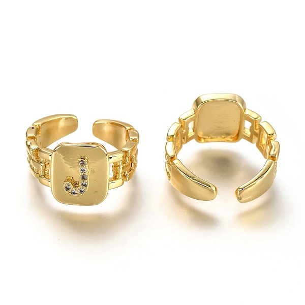 PandaHall Brass Micro Pave Clear Cubic Zirconia Cuff Rings, Open Rings, Long-Lasting Plated, Rectangle, Golden, Letter.J, US Size 7 1/4...
PandaHall Brass Micro Pave Clear Cubic Zirconia Cuff Rings, Open Rings, Long-Lasting Plated, Rectangle, Golden, Letter.J, US Size 7 1/4...