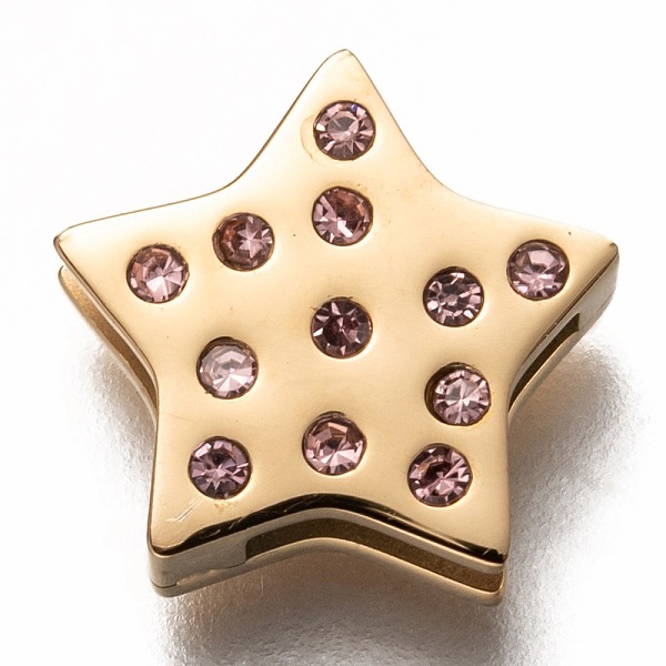 PandaHall 304 Stainless Steel Slide Charms, with Rhinestone, Star, Crystal, Golden, 12x12x3.5mm, Hole: 8x1.5mm 304 Stainless Steel Star..., Clear
PandaHall 304 Stainless Steel Slide Charms, with Rhinestone, Star, Crystal, Golden, 12x12x3.5mm, Hole: 8x1.5mm 304 Stainless Steel Star..., Clear