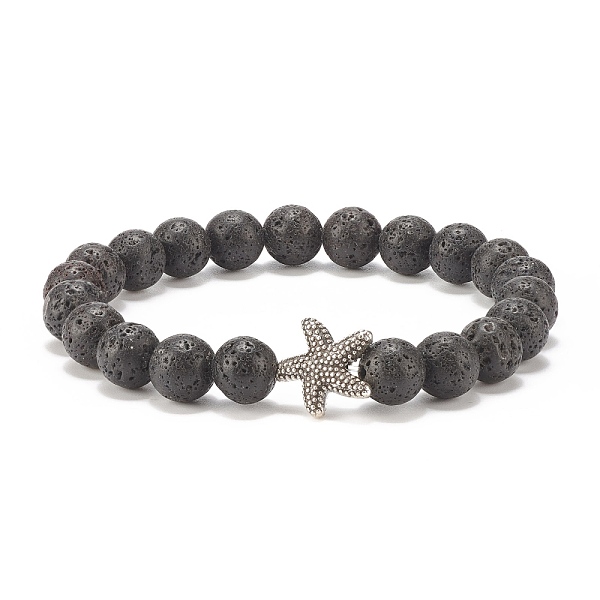 PandaHall Natural Lava Rock Stretch Bracelet with Alloy Starfish, Essential Oil Gemstone Jewelry for Women, Inner Diameter: 2-1/8 inch...
PandaHall Natural Lava Rock Stretch Bracelet with Alloy Starfish, Essential Oil Gemstone Jewelry for Women, Inner Diameter: 2-1/8 inch...