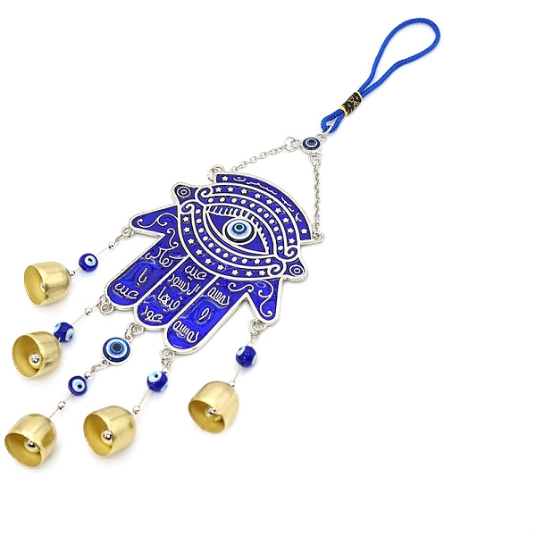 PandaHall Hamsa Hand/Hand of Miriam with Evil Eye Metal Enamel Wind Chime, Metal Bells Hanging Wall Ornaments, Blue, 370mm Metal Hamsa Hand...
PandaHall Hamsa Hand/Hand of Miriam with Evil Eye Metal Enamel Wind Chime, Metal Bells Hanging Wall Ornaments, Blue, 370mm Metal Hamsa Hand...
