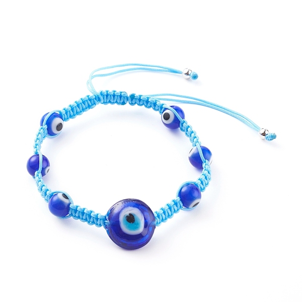 PandaHall Adjustable Nylon Thread Braided Bead Bracelets, with Handmade Evil Eye Lampwork Beads, Deep Sky Blue, Inner Diameter: 2~3-3/8 inch...
PandaHall Adjustable Nylon Thread Braided Bead Bracelets, with Handmade Evil Eye Lampwork Beads, Deep Sky Blue, Inner Diameter: 2~3-3/8 inch...