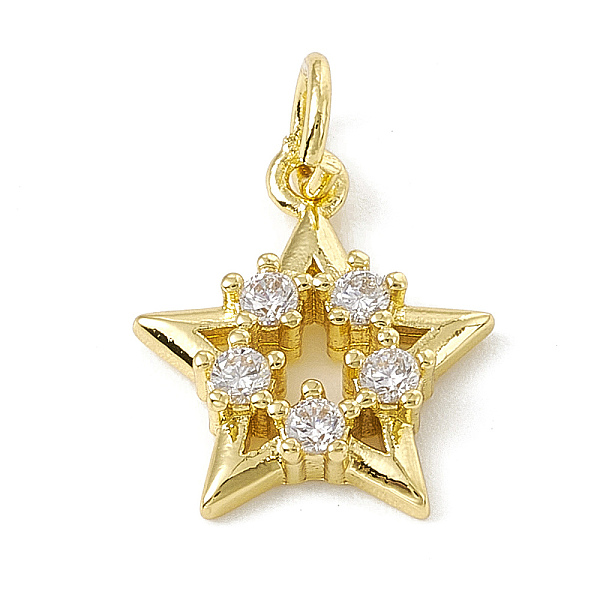 PandaHall Brass Micro Pave Cubic Zirconia Charms, with Jump Ring, Star Charm, Real 18K Gold Plated, 14.5x12x2.5mm, Hole: 3mm Brass+Cubic..., Clear
PandaHall Brass Micro Pave Cubic Zirconia Charms, with Jump Ring, Star Charm, Real 18K Gold Plated, 14.5x12x2.5mm, Hole: 3mm Brass+Cubic..., Clear