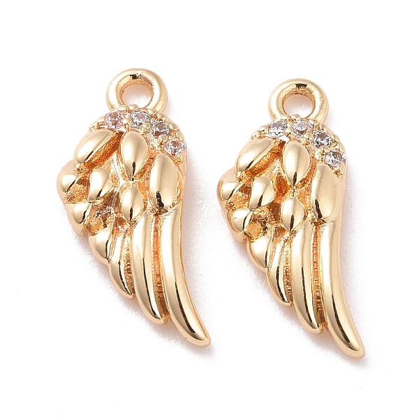 PandaHall Brass Micro Pave Clear Cubic Zirconia Charms, Cadmium Free & Lead Free, Wing, Real 14K Gold Plated, 14x6x2mm, Hole: 1.2mm...
PandaHall Brass Micro Pave Clear Cubic Zirconia Charms, Cadmium Free & Lead Free, Wing, Real 14K Gold Plated, 14x6x2mm, Hole: 1.2mm...