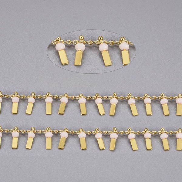 PandaHall 3.28 Feet Handmade Glass Beaded Chains, with Real 18K Gold Plated Brass Curb Chains, Long-Lasting Plated, Soldered, Lead Free &...
PandaHall 3.28 Feet Handmade Glass Beaded Chains, with Real 18K Gold Plated Brass Curb Chains, Long-Lasting Plated, Soldered, Lead Free &...