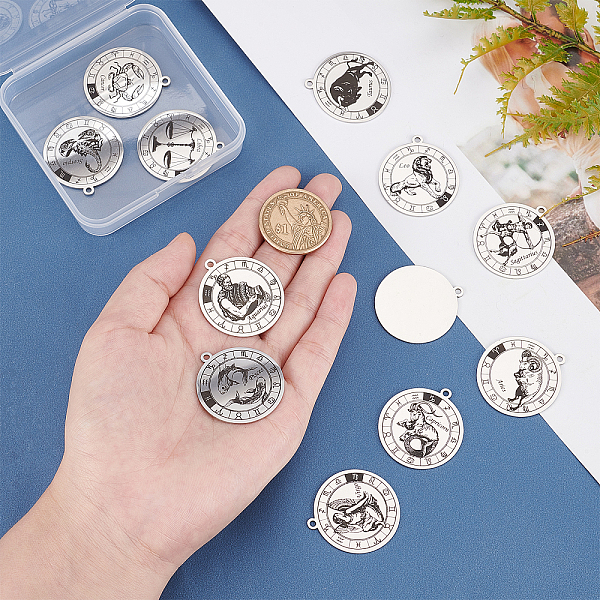 PandaHall UNICRAFTALE 12pcs Flat Round with 12 Constellations Perndants 201 Stainless Steel Zodiac Sign Pendants Laser Engraved Pattern...
PandaHall UNICRAFTALE 12pcs Flat Round with 12 Constellations Perndants 201 Stainless Steel Zodiac Sign Pendants Laser Engraved Pattern...