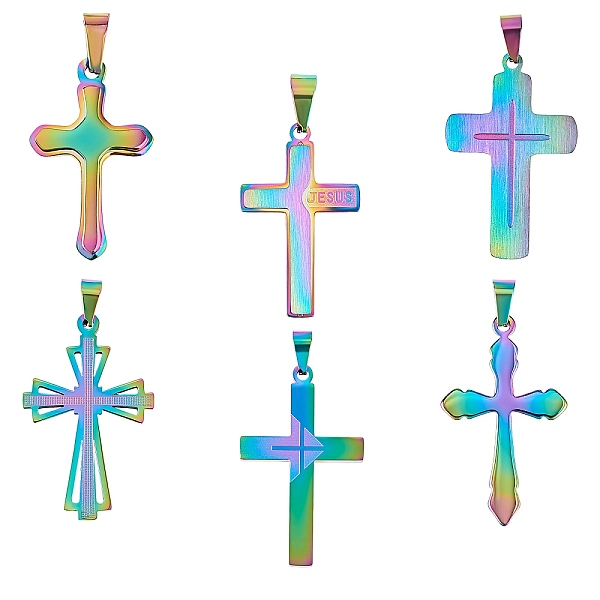 PandaHall 6Pcs 6 Style Ion Plating(IP) 304 Stainless Steel Pendants, Cross, Rainbow Color, 30~41.4x17.8~25x1~2.8mm, Hole: 2.9~4.5x6~8mm...
PandaHall 6Pcs 6 Style Ion Plating(IP) 304 Stainless Steel Pendants, Cross, Rainbow Color, 30~41.4x17.8~25x1~2.8mm, Hole: 2.9~4.5x6~8mm...