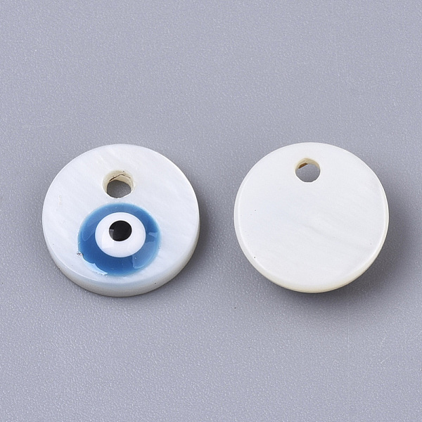 PandaHall Natural Freshwater Shell Charms, with Enamel, Flat Round with Evil Eye, Dodger Blue, 10x3mm, Hole: 1mm Freshwater Shell Evil Eye...
PandaHall Natural Freshwater Shell Charms, with Enamel, Flat Round with Evil Eye, Dodger Blue, 10x3mm, Hole: 1mm Freshwater Shell Evil Eye...