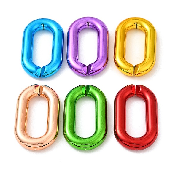 PandaHall UV Plated Acrylic Linking Rings, Quick Link Connectors, Oval, Mixed Color, 57x34x9.5mm, Inner Diameter: 37.5x14.5mm Acrylic Oval
PandaHall UV Plated Acrylic Linking Rings, Quick Link Connectors, Oval, Mixed Color, 57x34x9.5mm, Inner Diameter: 37.5x14.5mm Acrylic Oval