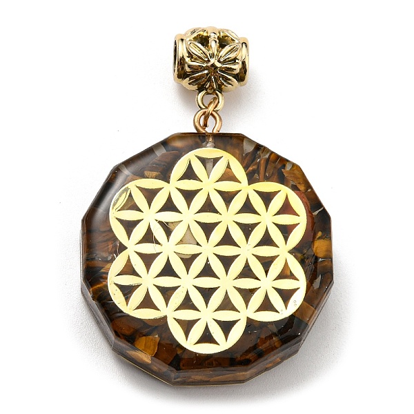 PandaHall Natural Tiger Eye European Dangle Polygon Charms, Large Hole Pendant with Golden Plated Alloy Flower Slice, 53mm, Hole: 5mm...
PandaHall Natural Tiger Eye European Dangle Polygon Charms, Large Hole Pendant with Golden Plated Alloy Flower Slice, 53mm, Hole: 5mm...
