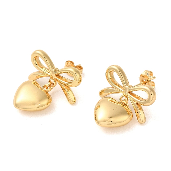 PandaHall Bowknot 304 Stainless Steel Earrings, Heart Dangle Earrings for Women, Golden, 23x19.5mm 304 Stainless Steel Bowknot
PandaHall Bowknot 304 Stainless Steel Earrings, Heart Dangle Earrings for Women, Golden, 23x19.5mm 304 Stainless Steel Bowknot
