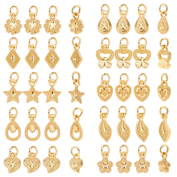 PandaHall 60Pcs 10 Style Electroplated Alloy Charms, Long-Lasting Plated, with Brass Jump Ring, Golden, 6pcs/style Alloy Mixed Shapes
PandaHall 60Pcs 10 Style Electroplated Alloy Charms, Long-Lasting Plated, with Brass Jump Ring, Golden, 6pcs/style Alloy Mixed Shapes