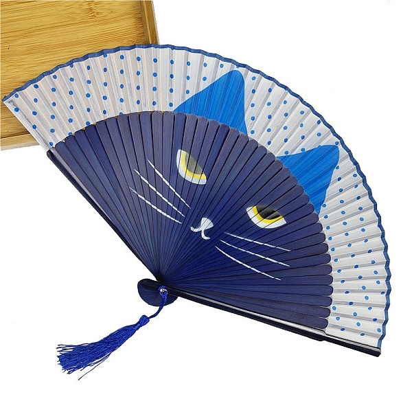 PandaHall Cat Pattern Bamboo with Satin Folding Fan, for Party Wedding Dancing Decoration, Midnight Blue, 210mm Bamboo
PandaHall Cat Pattern Bamboo with Satin Folding Fan, for Party Wedding Dancing Decoration, Midnight Blue, 210mm Bamboo