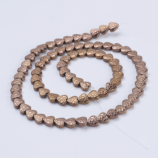 PandaHall Electroplate Non-magnetic Synthetic Hematite Beads Strands, Heart, Copper Plated, 6x6x2mm, Hole: 1mm, about 75pcs/strand, 16.1...
PandaHall Electroplate Non-magnetic Synthetic Hematite Beads Strands, Heart, Copper Plated, 6x6x2mm, Hole: 1mm, about 75pcs/strand, 16.1...