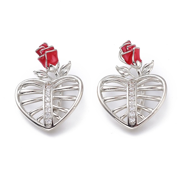 PandaHall Brass Micro Pave Clear Cubic Zirconia Pendants, with Red Enamel, Long-Lasting Plated, Heart with Rose, Platinum, 23x17x3.5mm, Hole...
PandaHall Brass Micro Pave Clear Cubic Zirconia Pendants, with Red Enamel, Long-Lasting Plated, Heart with Rose, Platinum, 23x17x3.5mm, Hole...