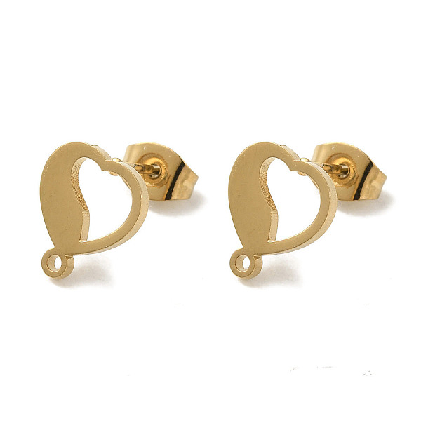 PandaHall Ion Plating(IP) 304 Stainless Steel Stud Earring Findings, Golden, 11x9.5mm, Hole: 1.2mm, Pin: 0.7x11mm 304 Stainless Steel Heart
PandaHall Ion Plating(IP) 304 Stainless Steel Stud Earring Findings, Golden, 11x9.5mm, Hole: 1.2mm, Pin: 0.7x11mm 304 Stainless Steel Heart